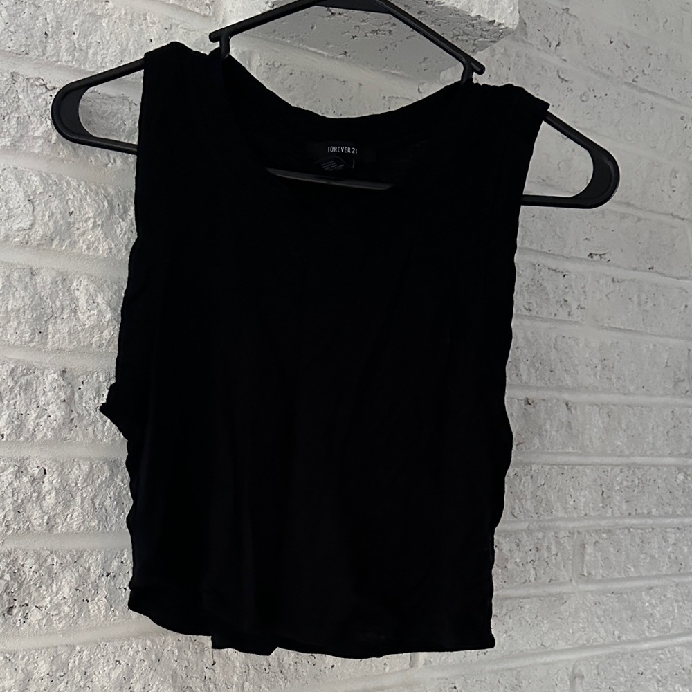 Forever 21 Jet Black Sleeveless crop Top